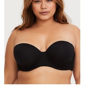 TORRID MICROFIBER LACE PUSH UP MULTIWAY STRAPLESS